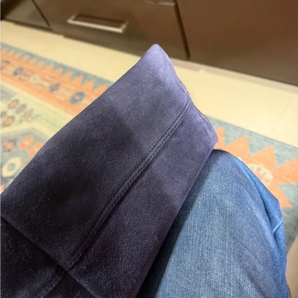 Chic Blue Suede Shoulder Bag - Picture 4 of 7